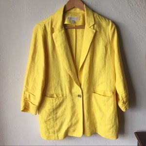 Yellow Michael Kors blazer with gold button